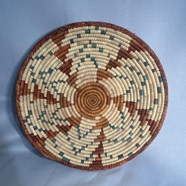 Large Handwoven Hausa Basket: Mid-century African Art - ,
