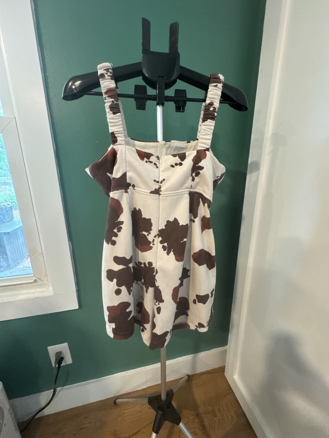 Bae Vely Cow Print Romper Size L Brown White Sleeveless 3