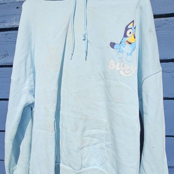 Bluey Graphic Pullover Hoodie XXL Light Blue Party People