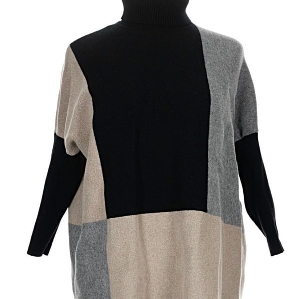 Joseph A. Colorblock Turtleneck Sweater Size L