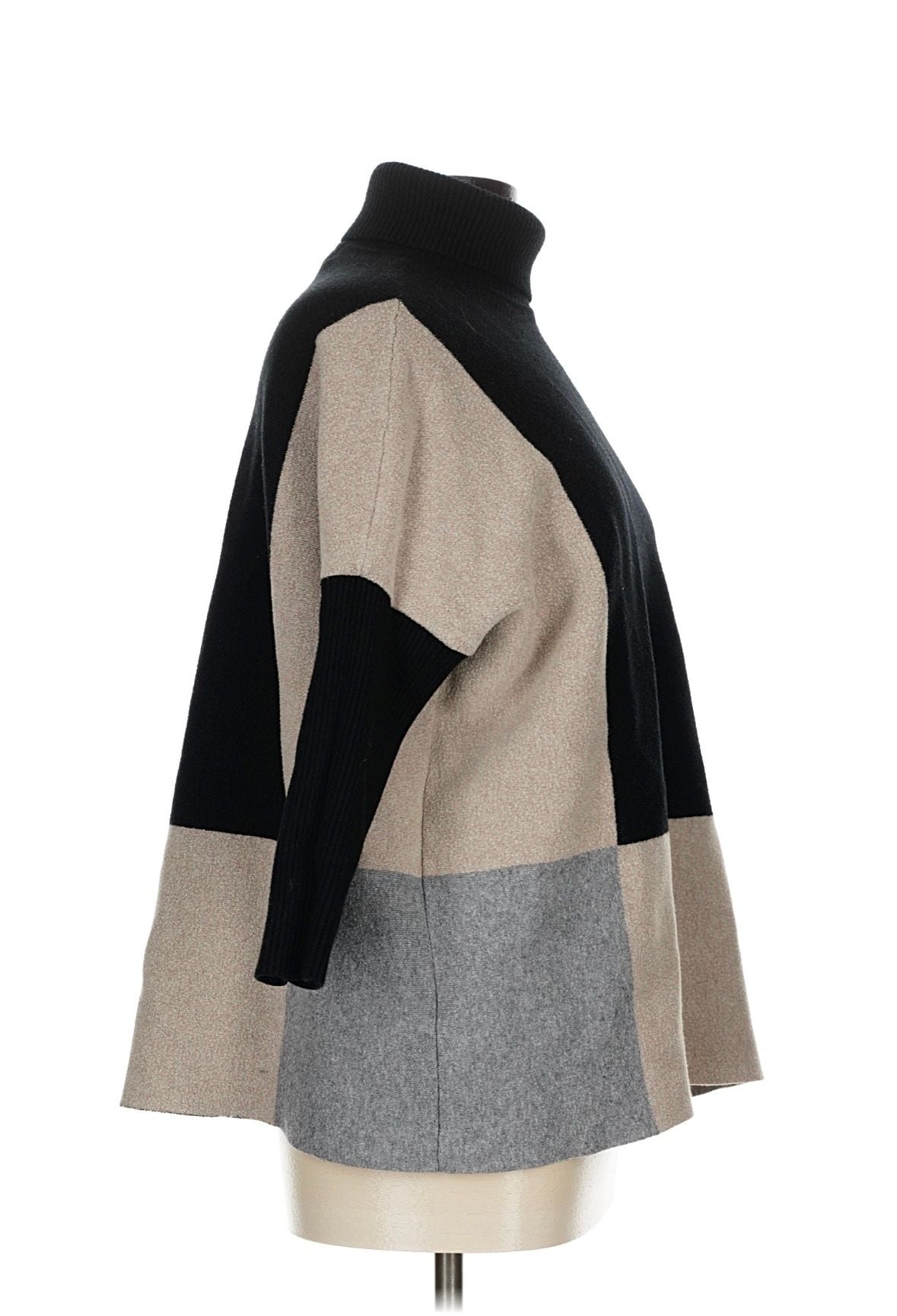Joseph A. Colorblock Turtleneck Sweater Size L 3