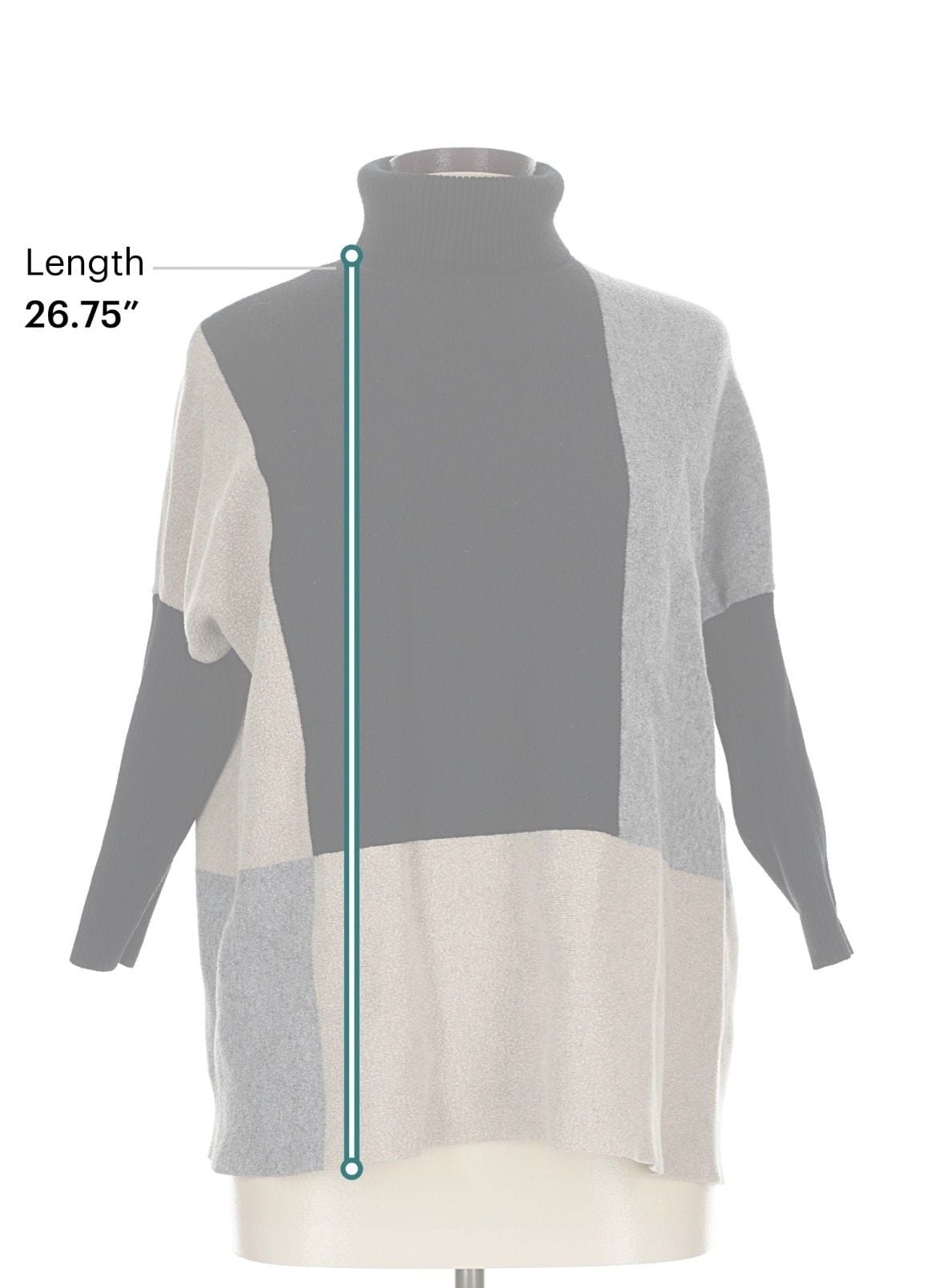 Joseph A. Colorblock Turtleneck Sweater Size L 6