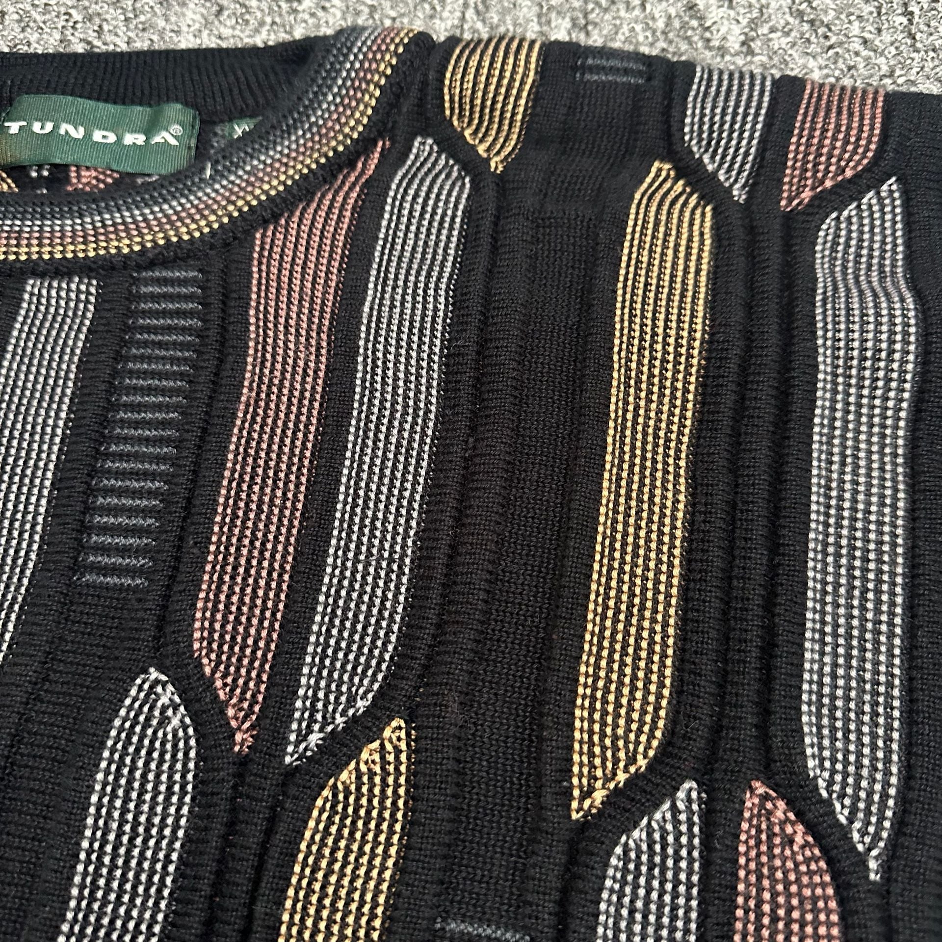 Tundra 3D Textured Knit Sweater Size XXL Vintage Coogi Style EUC 5