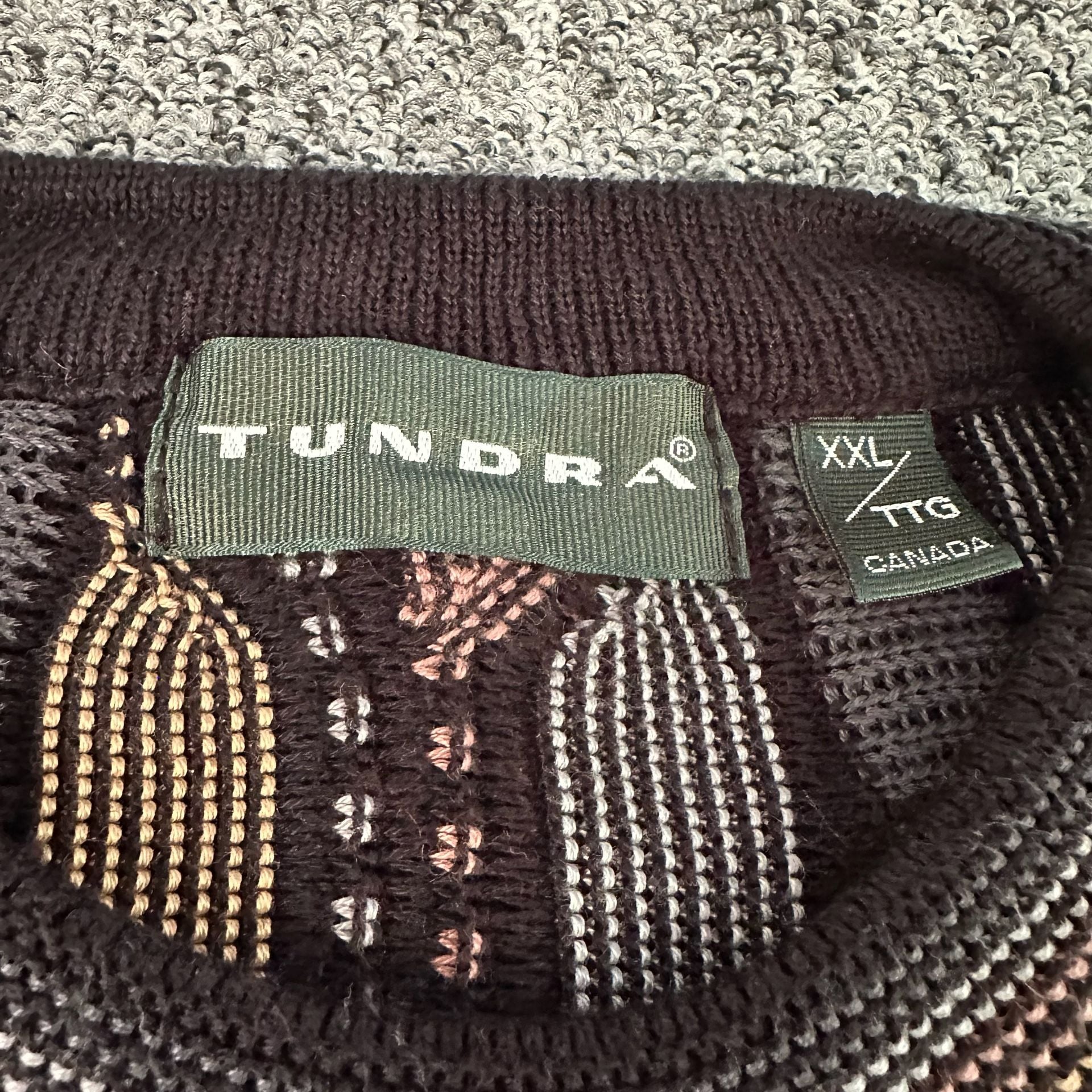 Tundra 3D Textured Knit Sweater Size XXL Vintage Coogi Style EUC 8