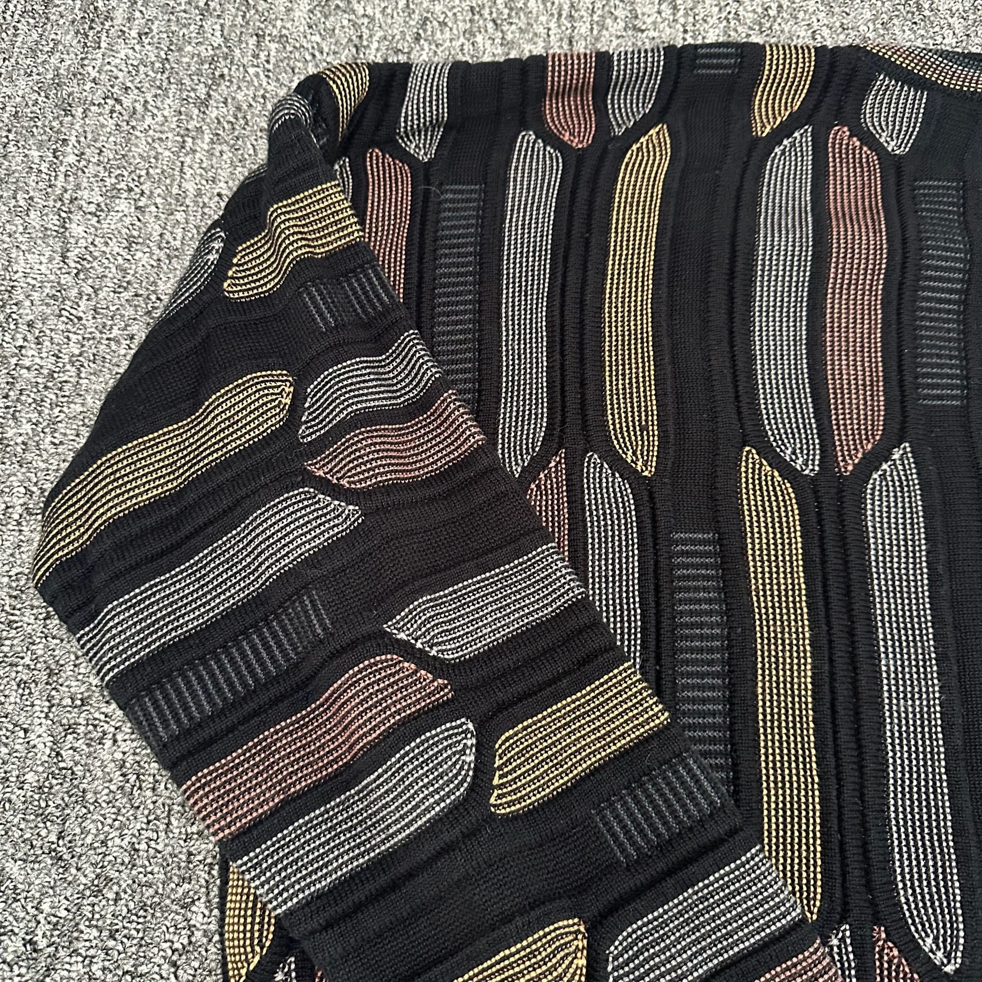Tundra 3D Textured Knit Sweater Size XXL Vintage Coogi Style EUC 12