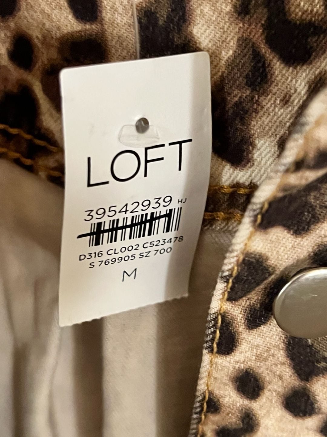 NWT: LOFT Leopard Print Denim Dress Short Sleeve Popover Pocket - Size M 4