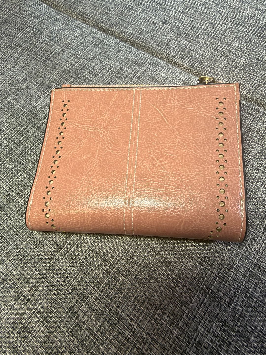 Pink Leather Bifold Sunflower Clasp Wallet 3