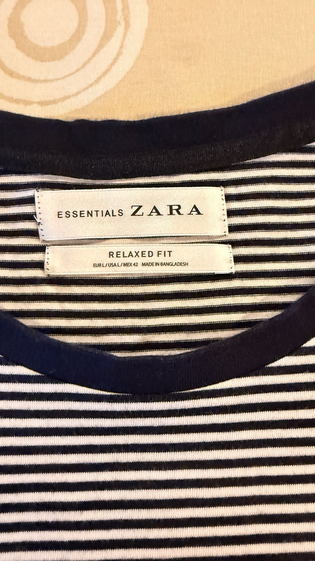 Zara Essentials Striped T-Shirt Size L Black White Relaxed Fit 7