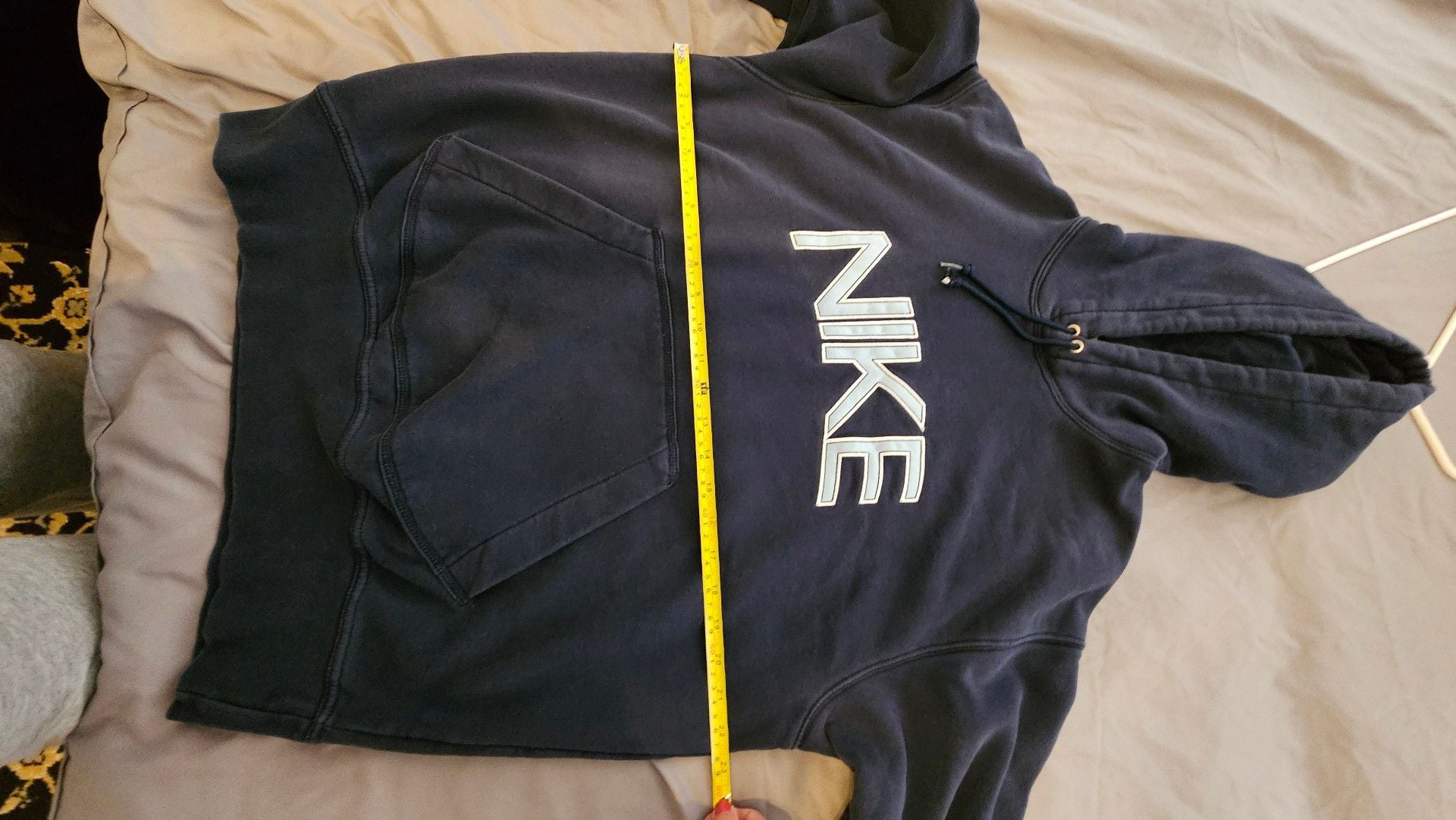 Nike Vintage Y2K Navy Blue Embroidered Hoodie Medium 7