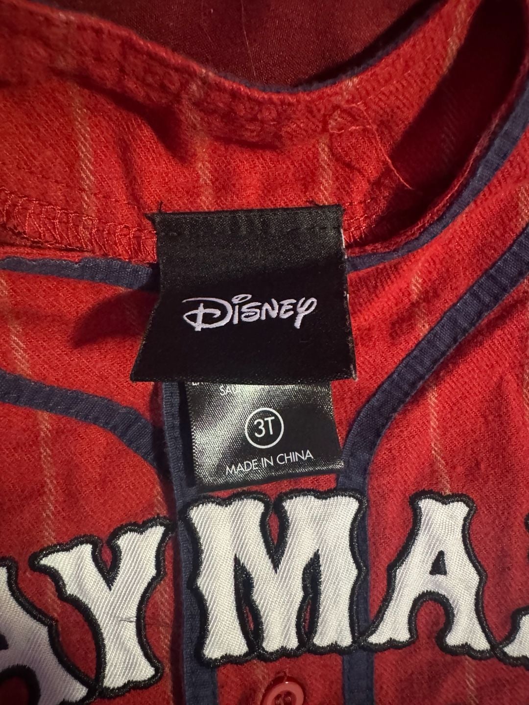 Disney Big Hero 6 Baymax Baseball Jersey Size 3T Red 3
