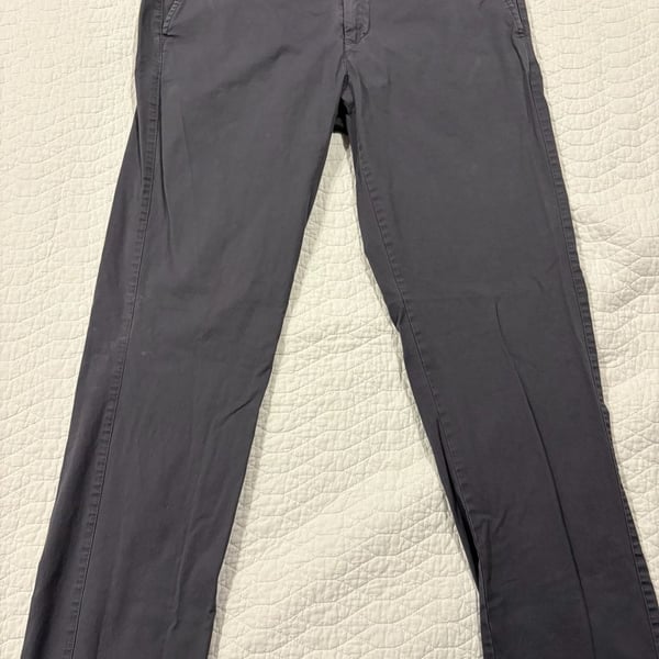 Psycho Bunny Men’s Gray Stretch Chino Pants Size 38 Zip Back Pockets