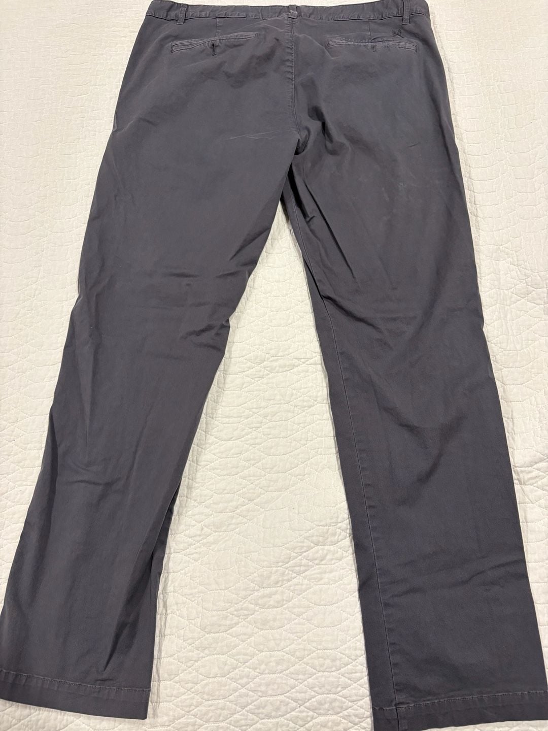 Psycho Bunny Men’s Gray Stretch Chino Pants Size 38 Zip Back Pockets 11