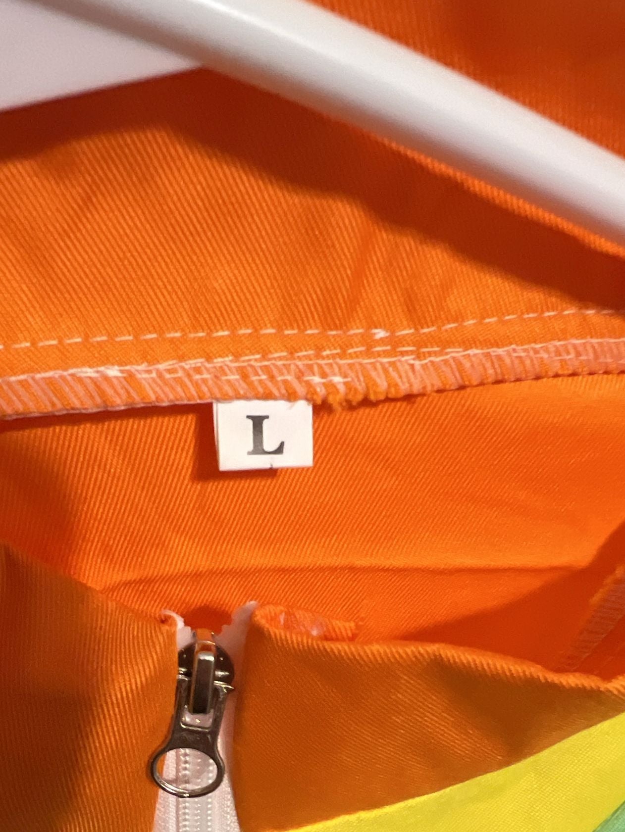 Unbranded 80s Retro Tracksuit Size L Orange Green Yellow Colorblock 6