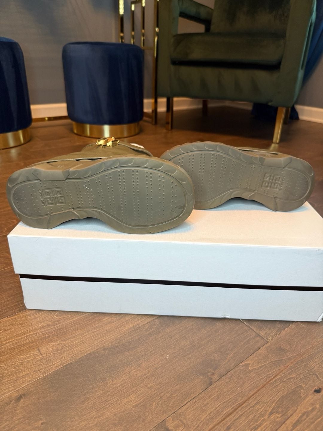 Givenchy Shark Lock Leather Boots Green 15