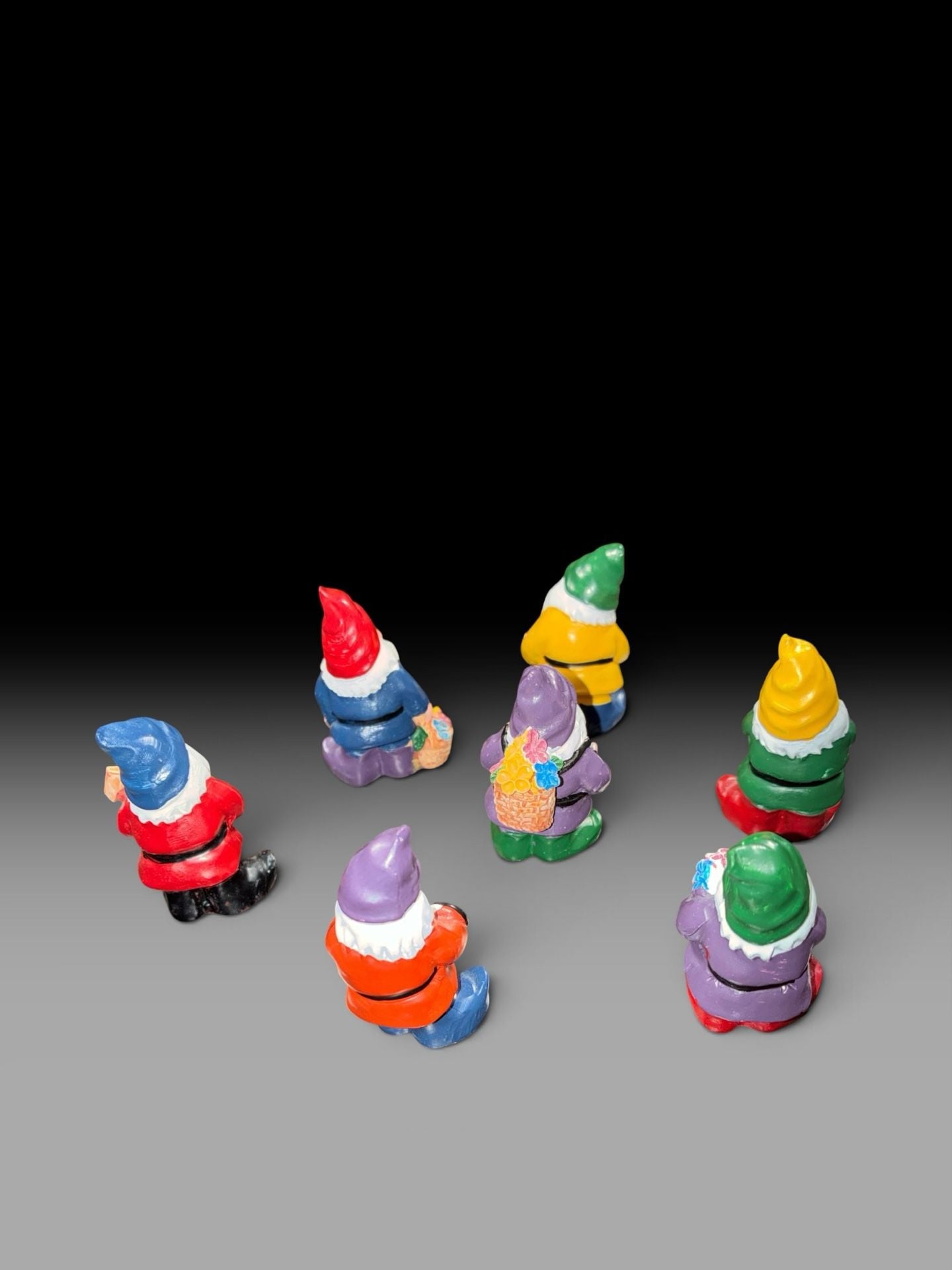 Unbranded Miniature Garden Gnome Figurines Set of 7 Resin Statues 2