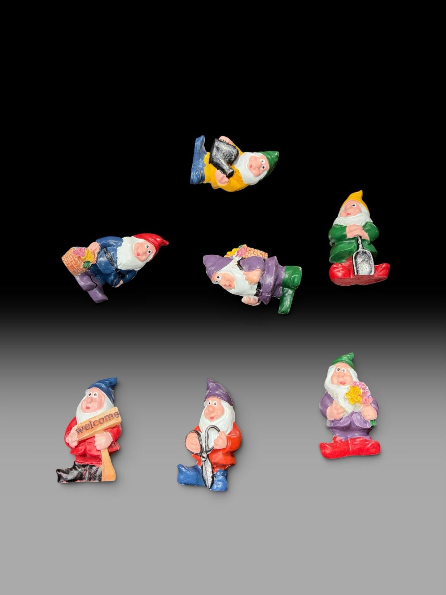 Unbranded Miniature Garden Gnome Figurines Set of 7 Resin Statues 4