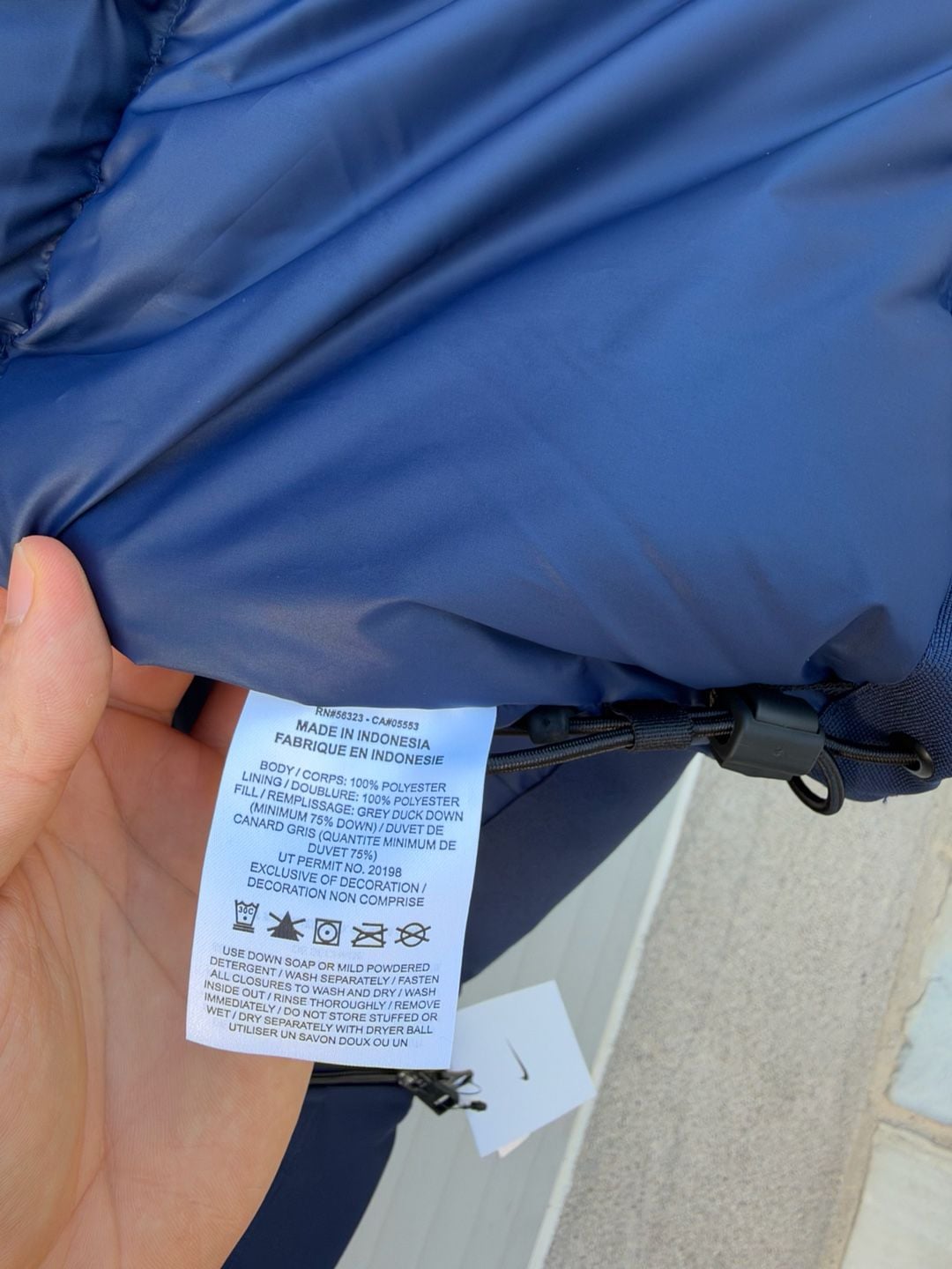Nike 550 Down Parka Jacket Size L Navy Blue 5