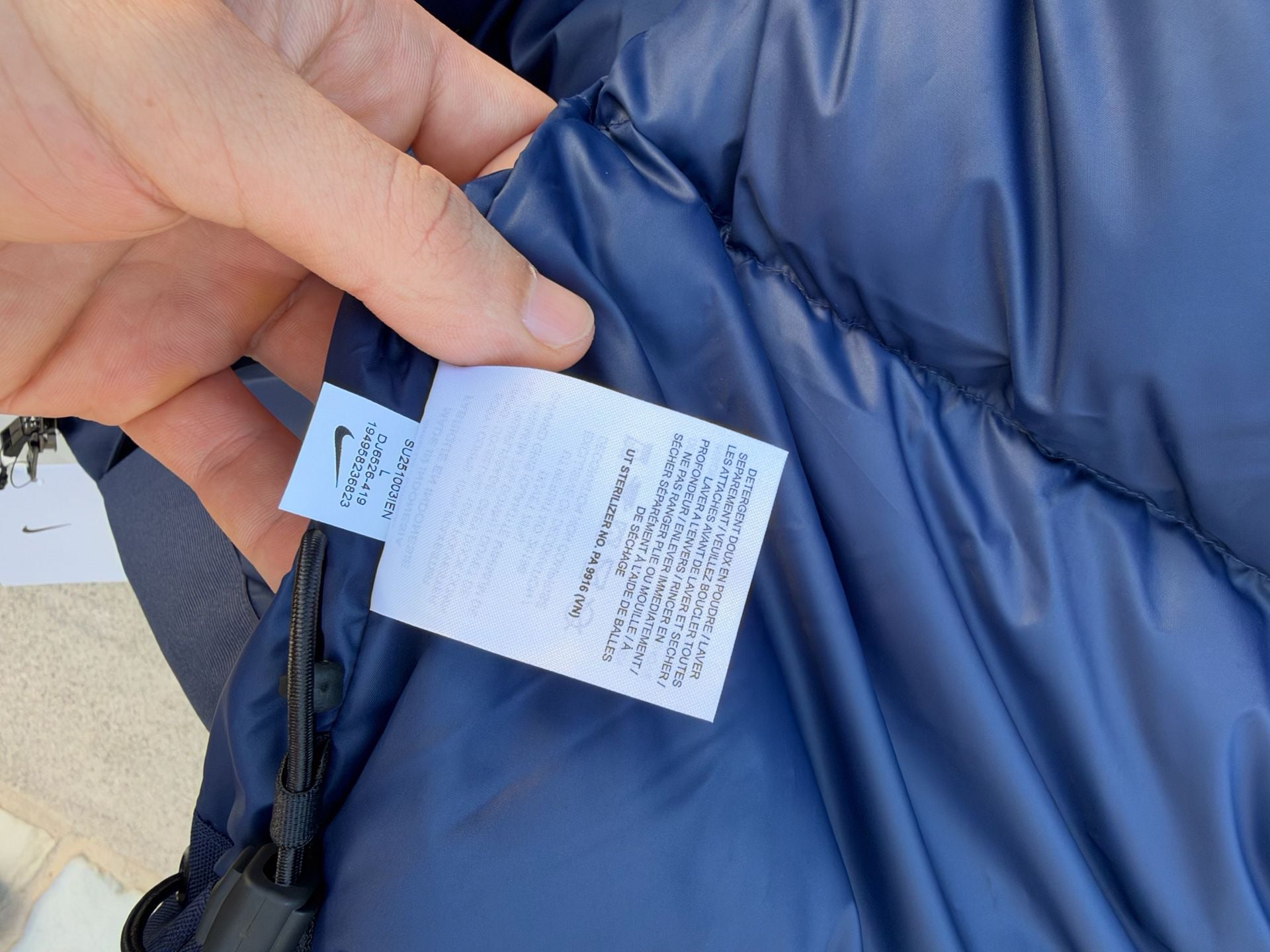 Nike 550 Down Parka Jacket Size L Navy Blue 6