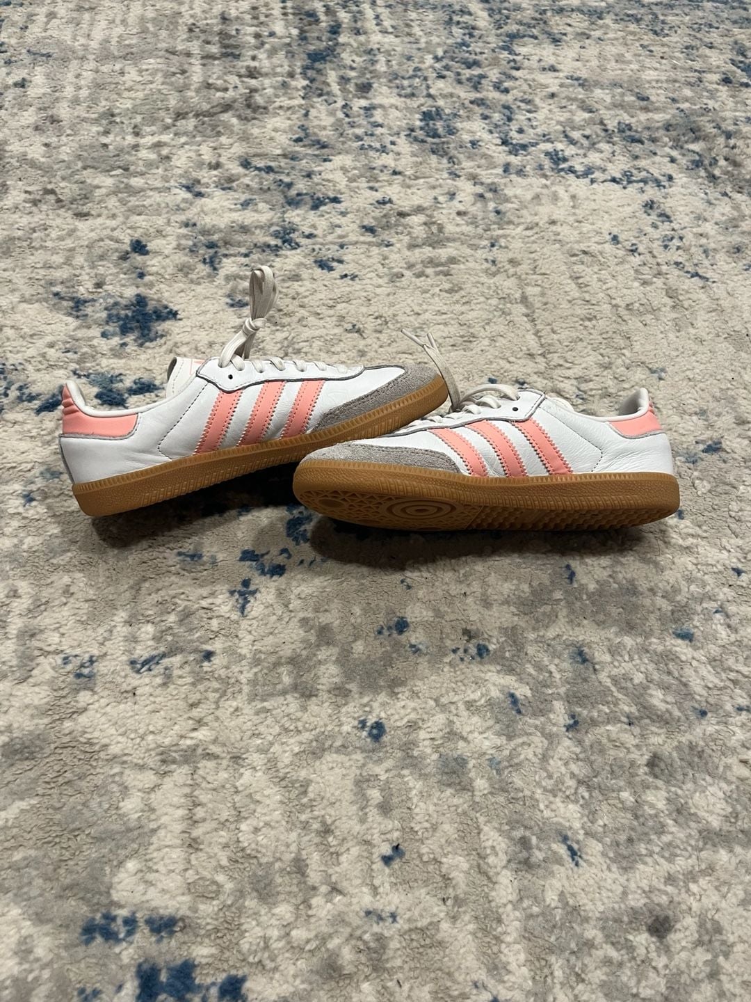 Kids Adidas Samba OG GS Size 3 White Pink Sneakers 3