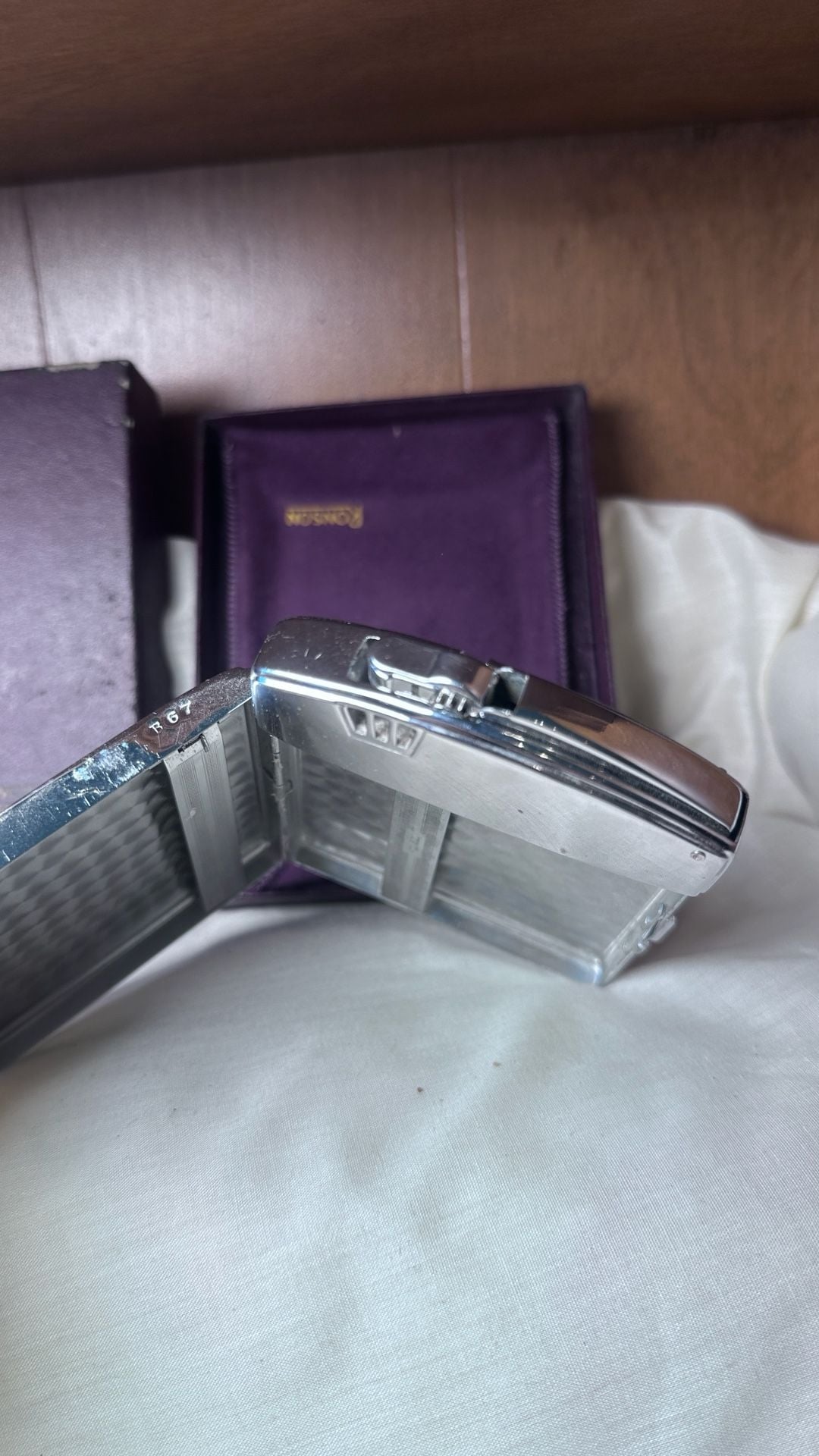 Ronson Twentycase Vintage Art Deco Combination Cigarette Case and Lighter with 4