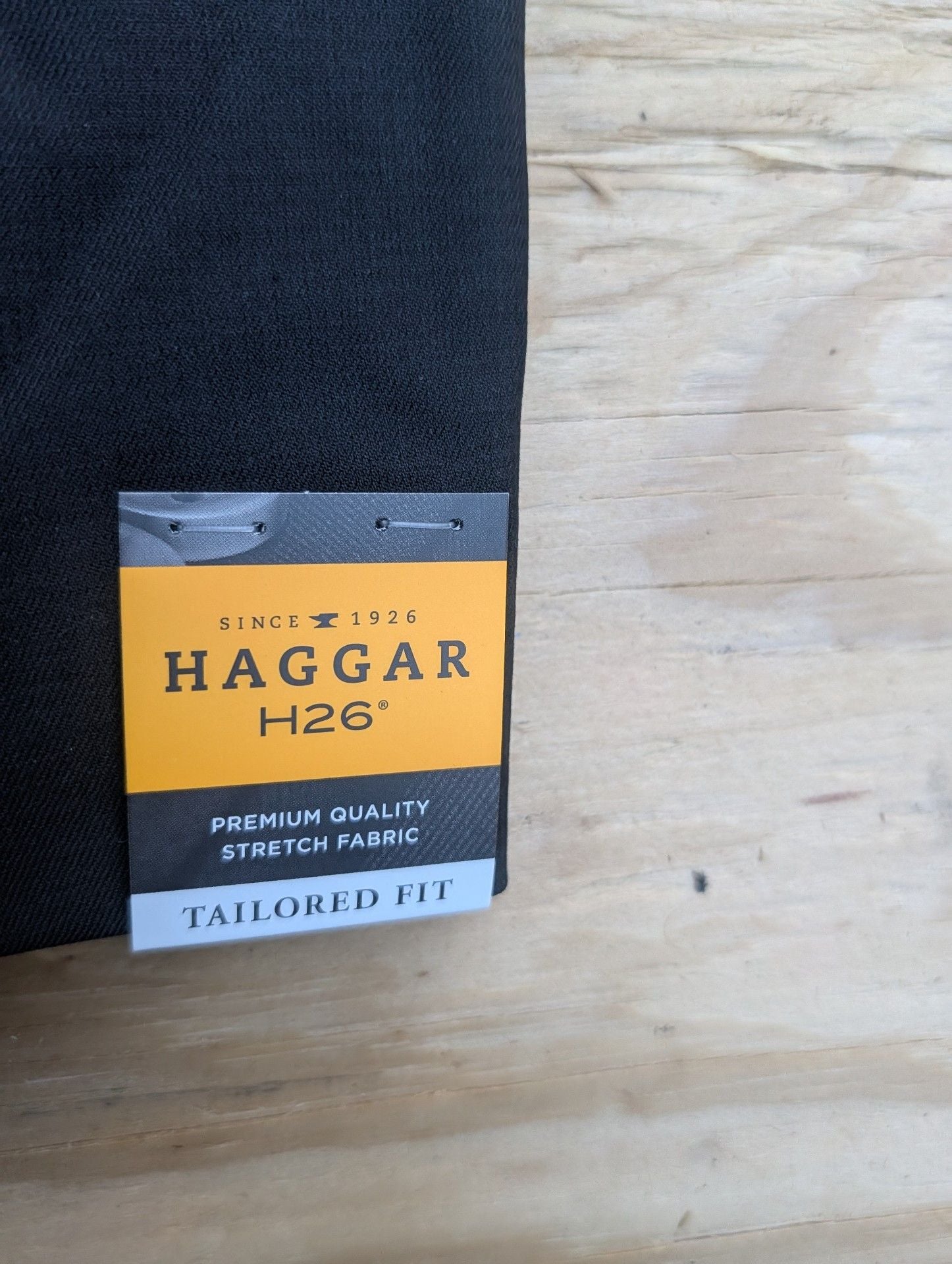 Haggar H26 Tailored Fit Suit Jacket Black Stretch Fabric Motion Panels 2