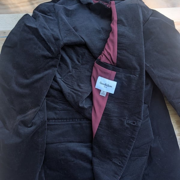 Goodfellow & Co Velvet Blazer Size S Black Sport Coat
