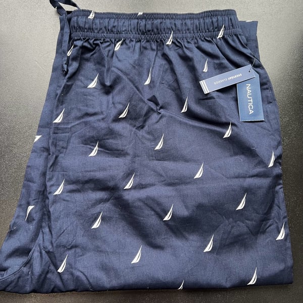 Nautica Men’s XXL Navy Sailboat Print Sleepwear Lounge Pajama Pants NWT