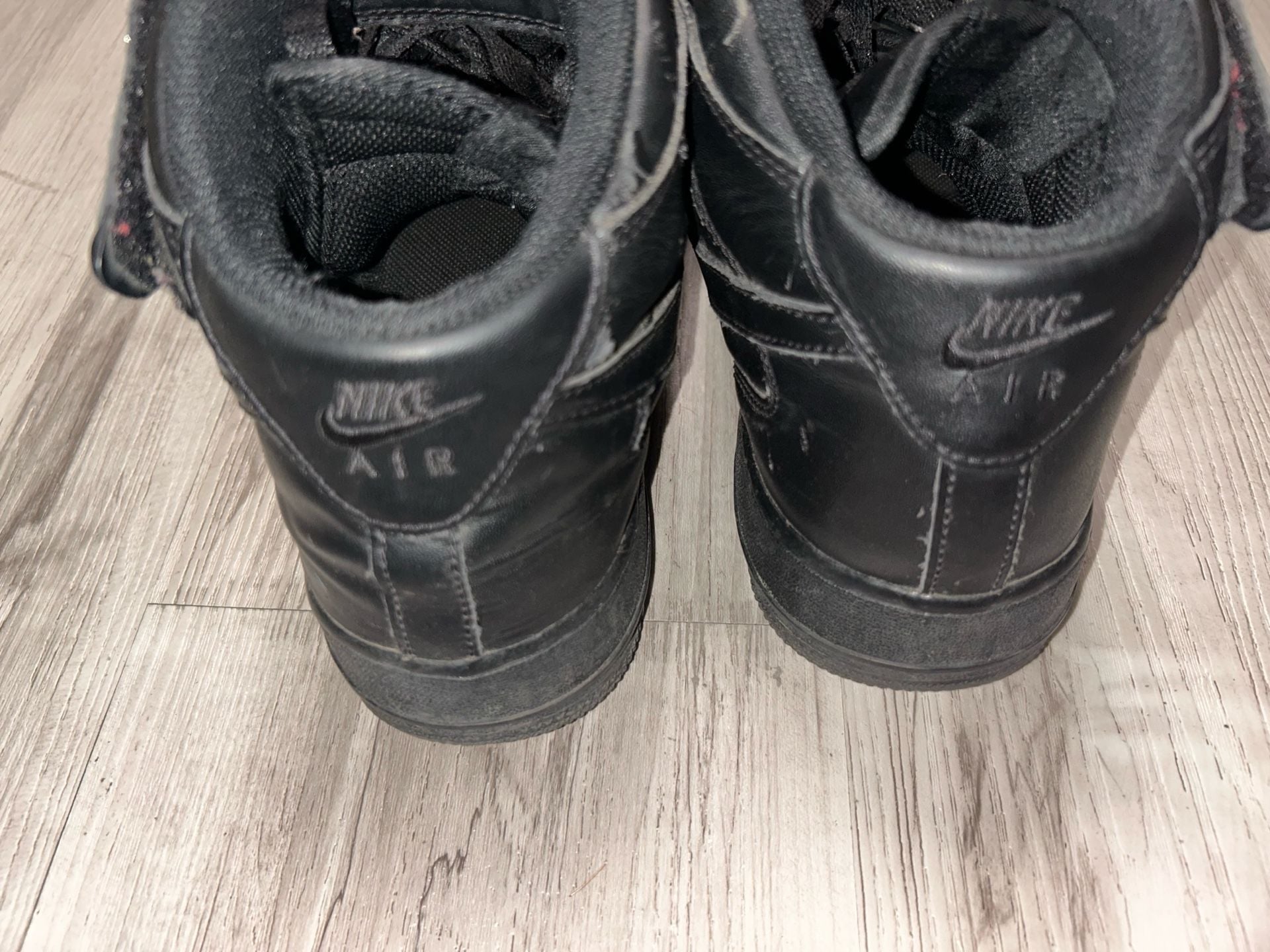 Nike Air Force 1 Mid Black Leather Sneakers 6
