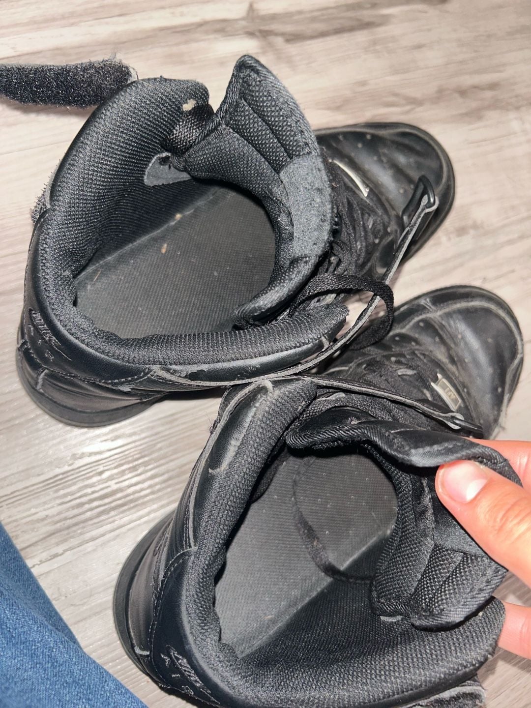 Nike Air Force 1 Mid Black Leather Sneakers 8