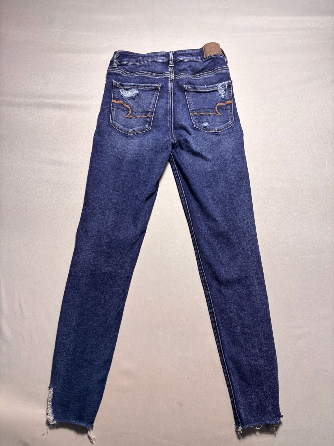 American Eagle Outfitters Next Level Stretch Dark Wash Ripped Skinny Jeans Size 5
