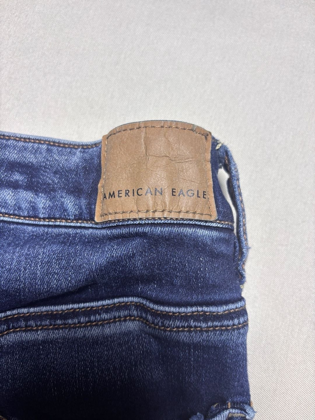 American Eagle Outfitters Next Level Stretch Dark Wash Ripped Skinny Jeans Size 12