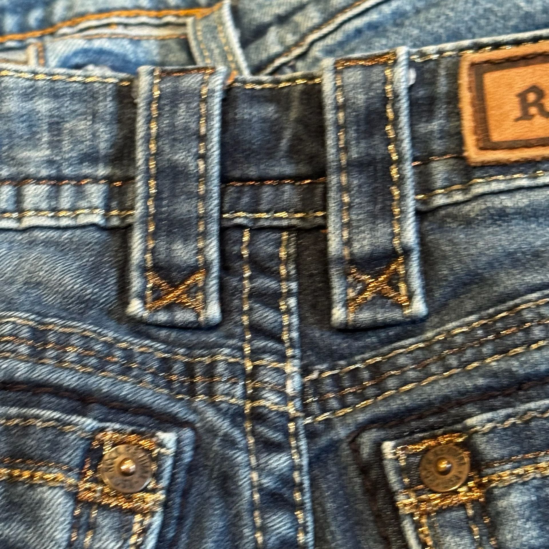 Rock Revival Sherry Straight Jeans Women’s 24 Dark Wash Embroidered Y2K Western 8