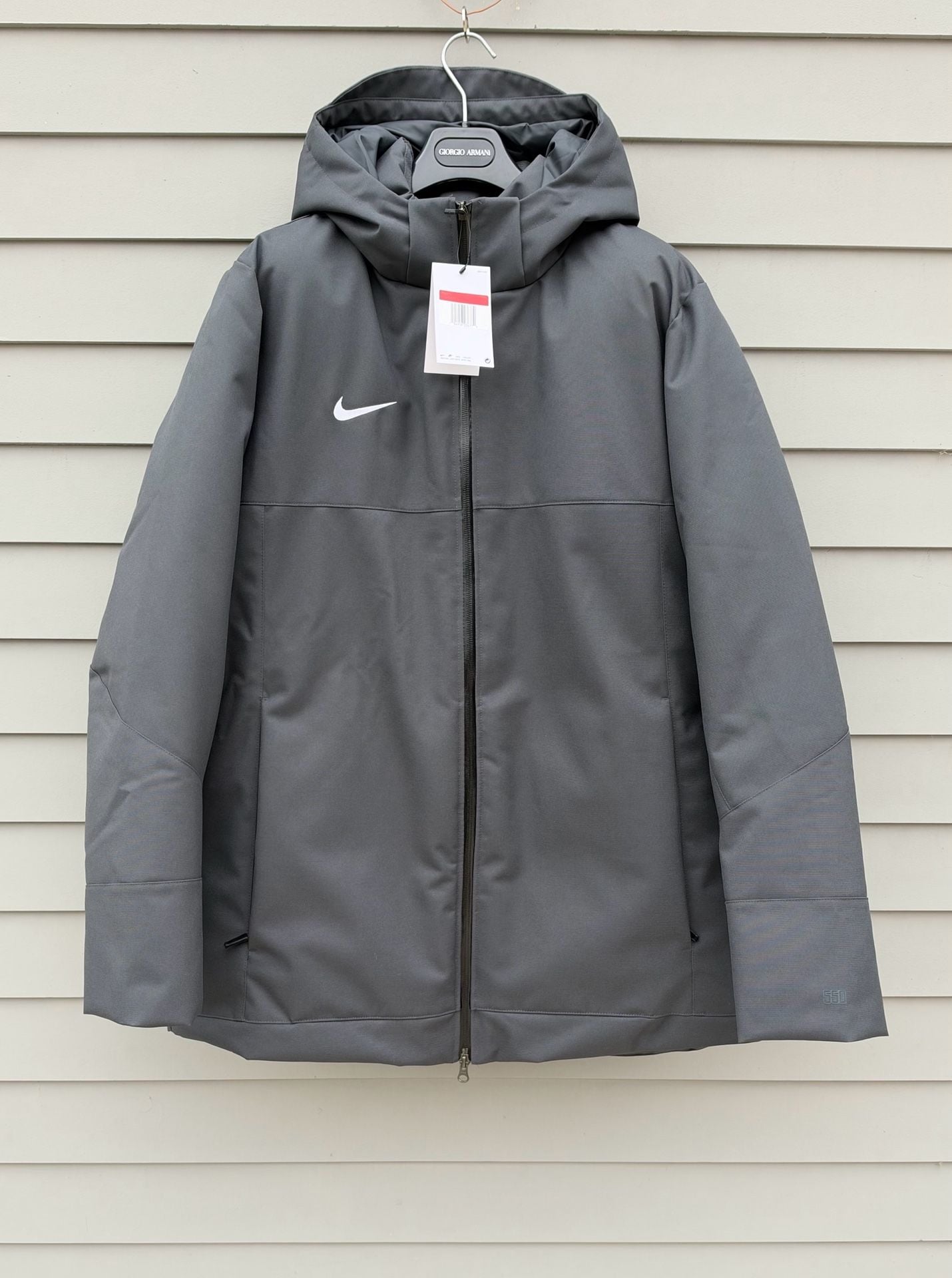 Nike 550 Down Parka Size L Dark Gray Puffer Winter Jacket 2
