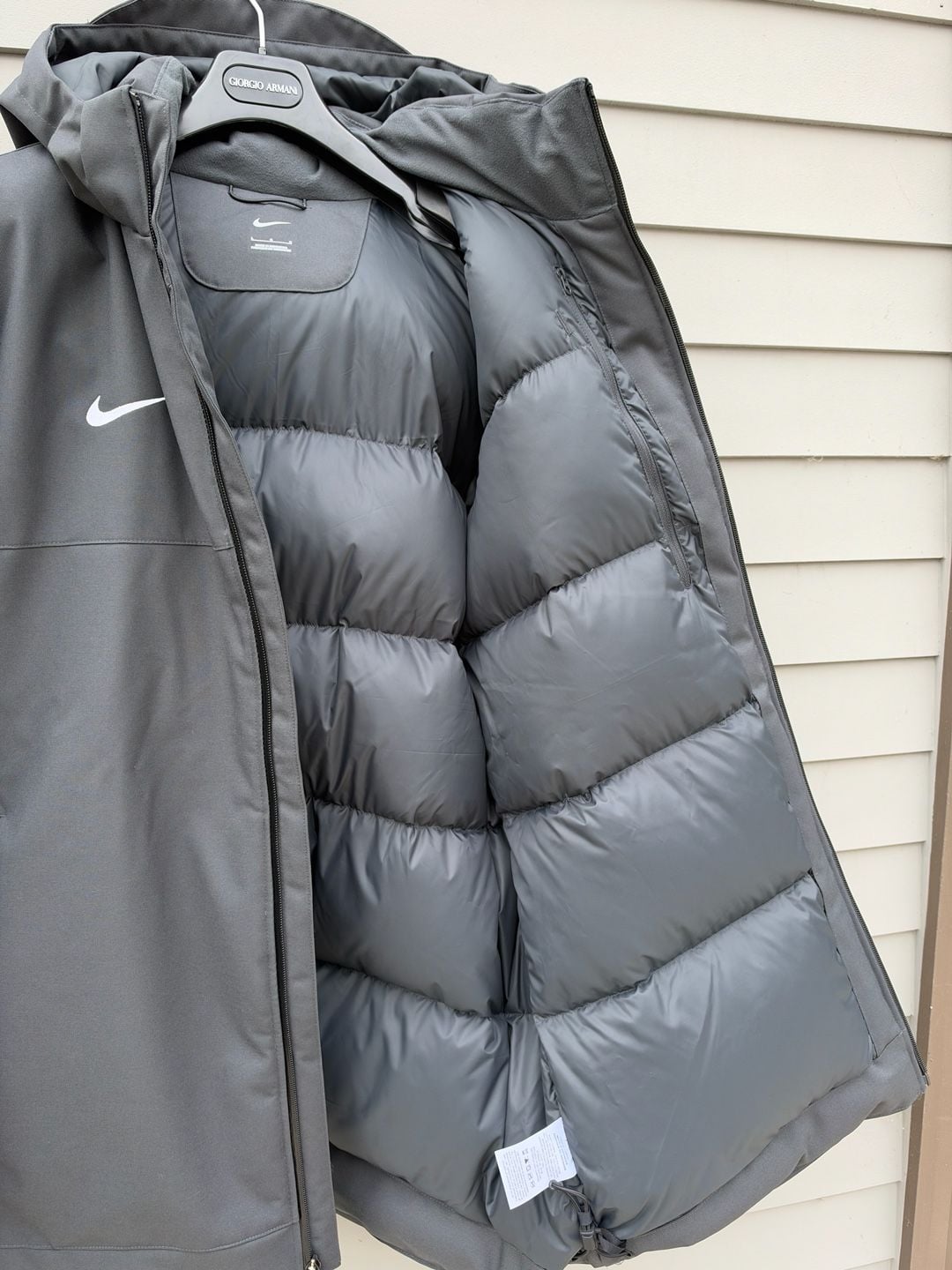 Nike 550 Down Parka Size L Dark Gray Puffer Winter Jacket 4