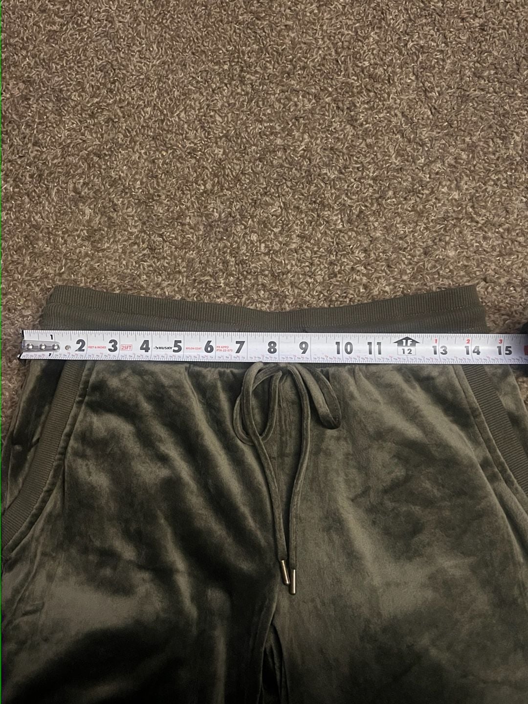 Felina Velvety Soft Jogger Pants Green Velour Size s 5
