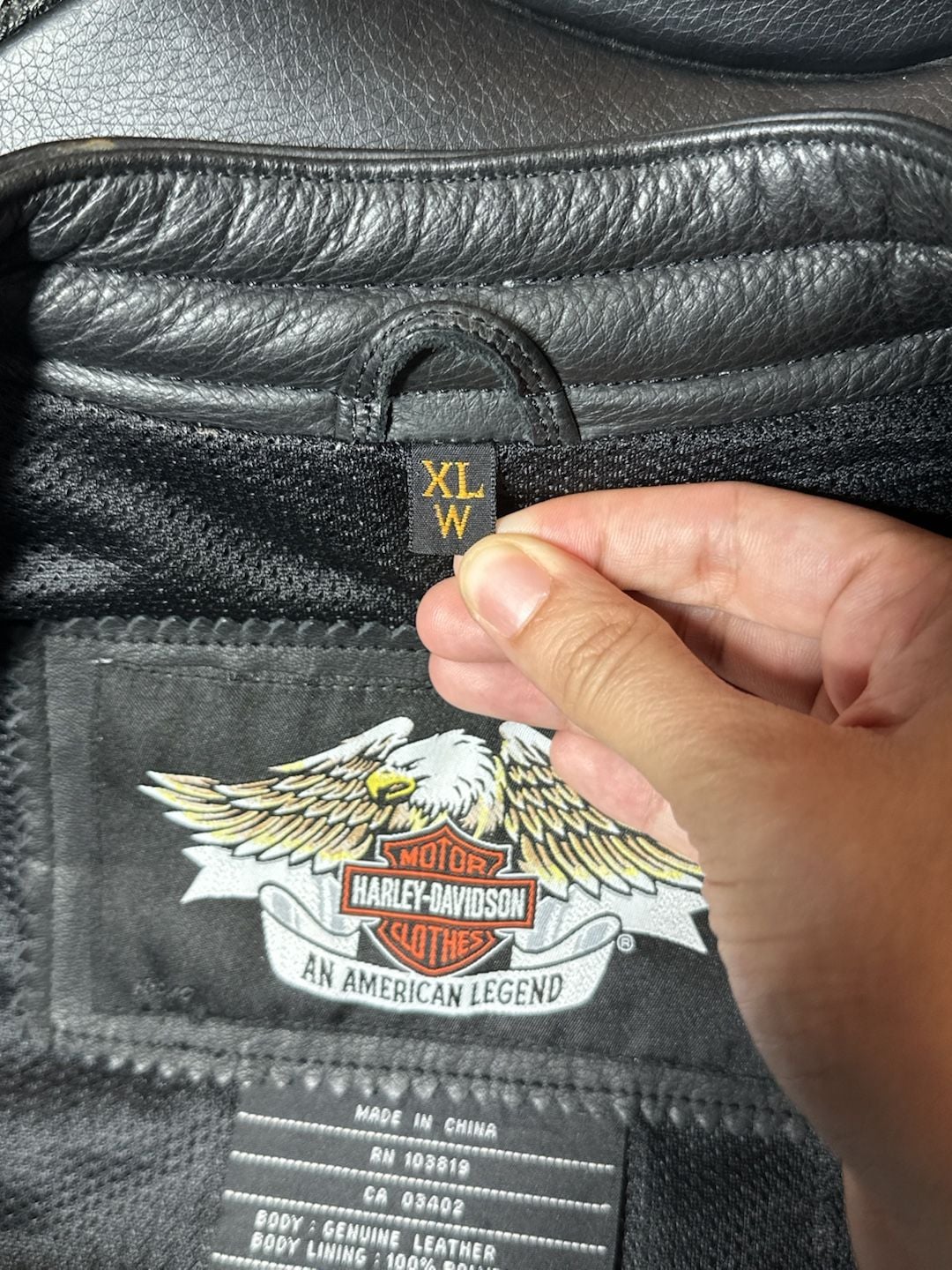 Harley Davidson Leather Motorcycle Jacket Size XL W Black Perforated 7