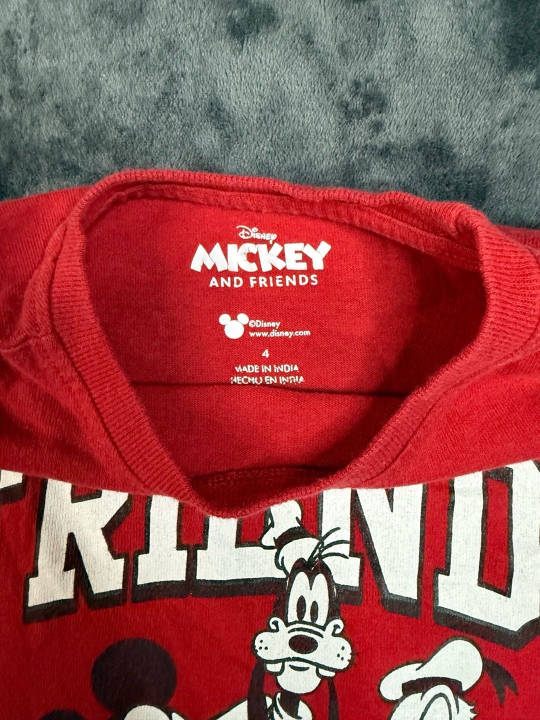 Kids Disney Mickey And Friends Graphic T-Shirt Size 4 Red#125 3