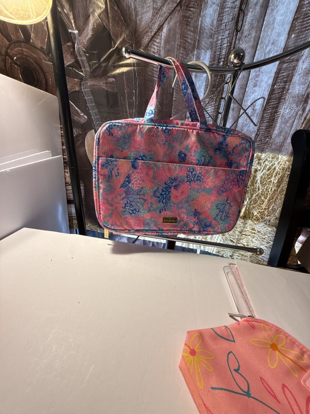 Lilly Pulitzer Garment Bag Pink Multi Floral Travel Briefcase 2