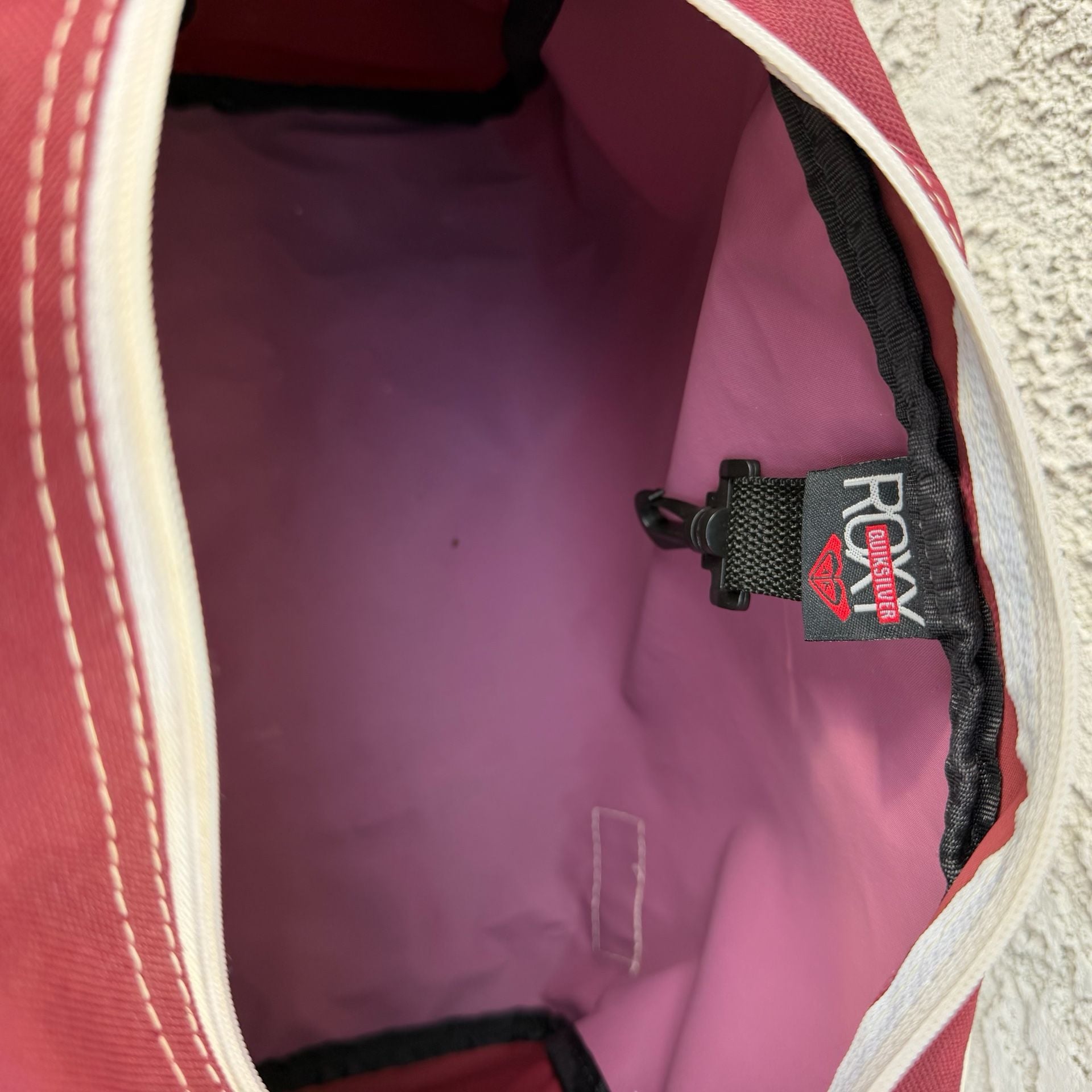 Vintage Y2K Roxy Quiksilver Pink Messenger Bag Logo Surf Skater Crossbody 6