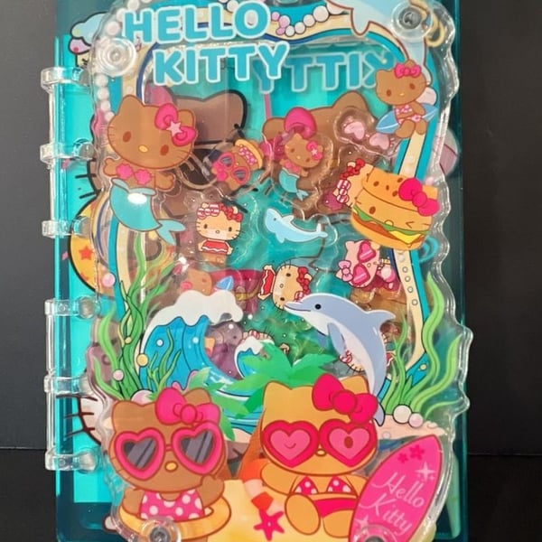 Sanrio Hello Kitty A7 Acrylic Shaker Notebook Blue Beach