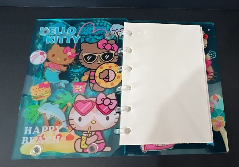 Sanrio Hello Kitty A7 Acrylic Shaker Notebook Blue Beach 2
