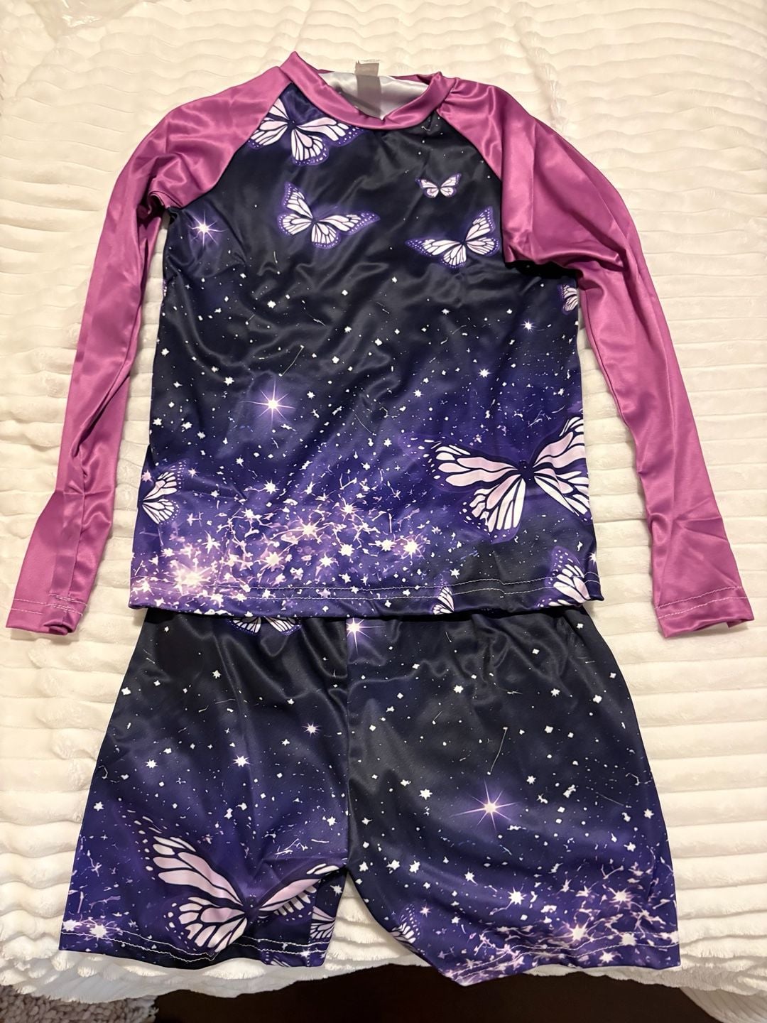 Girls short set Purple Butterfly 1
