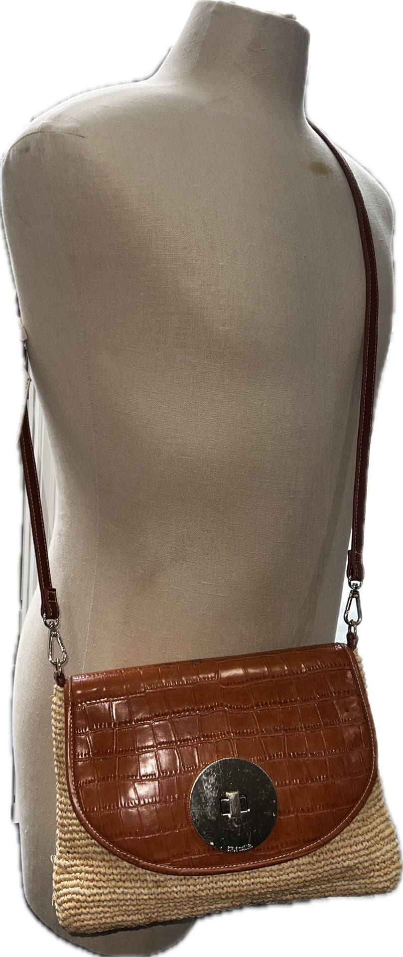 NWOT Steve Madden Straw And Croc Embossed Crossbody Bag 10
