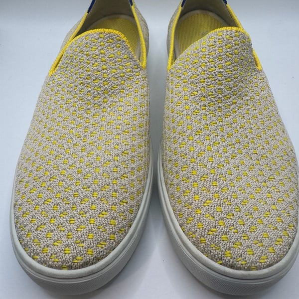 Rothy's The Sneaker Honeycomb Slip-On Shoes Lemon Yellow 9.5