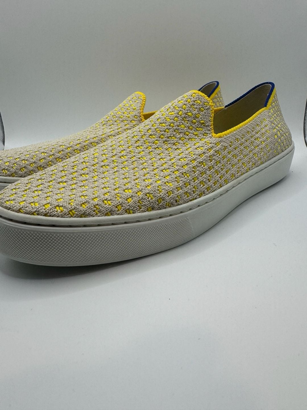 Rothy's The Sneaker Honeycomb Slip-On Shoes Lemon Yellow 9.5 4
