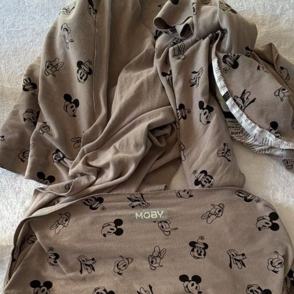 Disney Baby Moby Wrap Carrier Vintage Mickey & Friends Grey Cotton