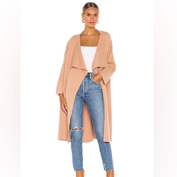 SNDYS Knit Coat Camel Long Duster Cardigan Size M