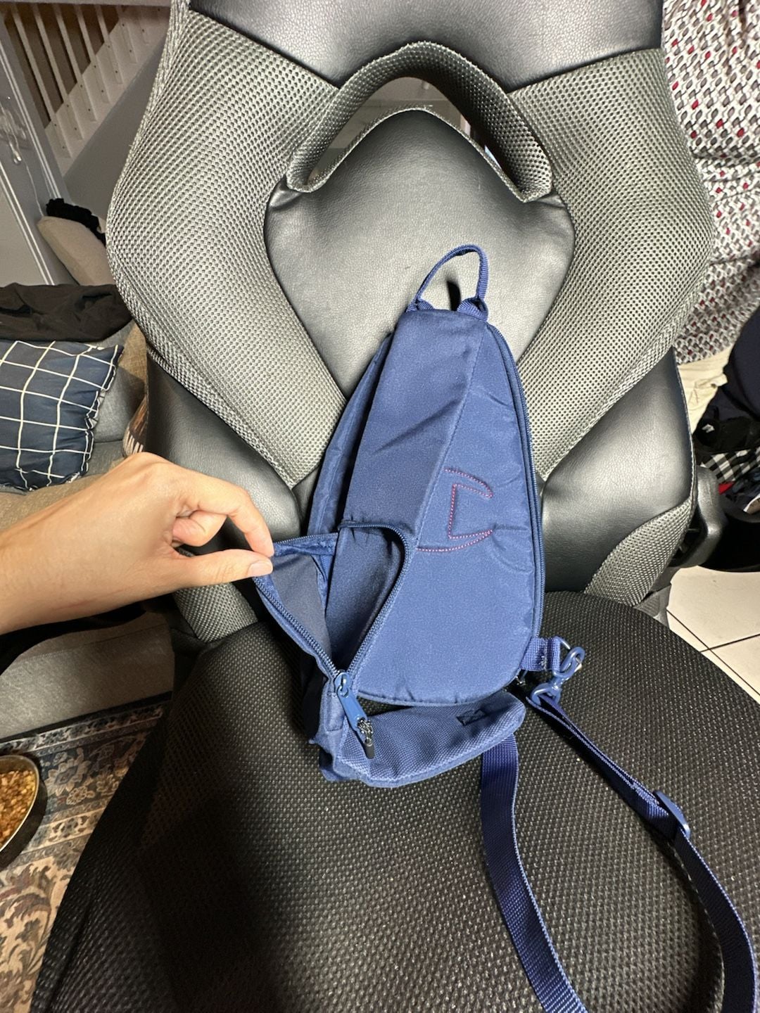 Champion Sling Bag Blue Crossbody Backpack 9
