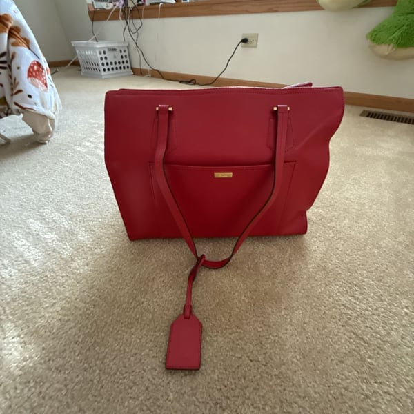 Lauren Ralph Lauren Tote Bag Red Leather
