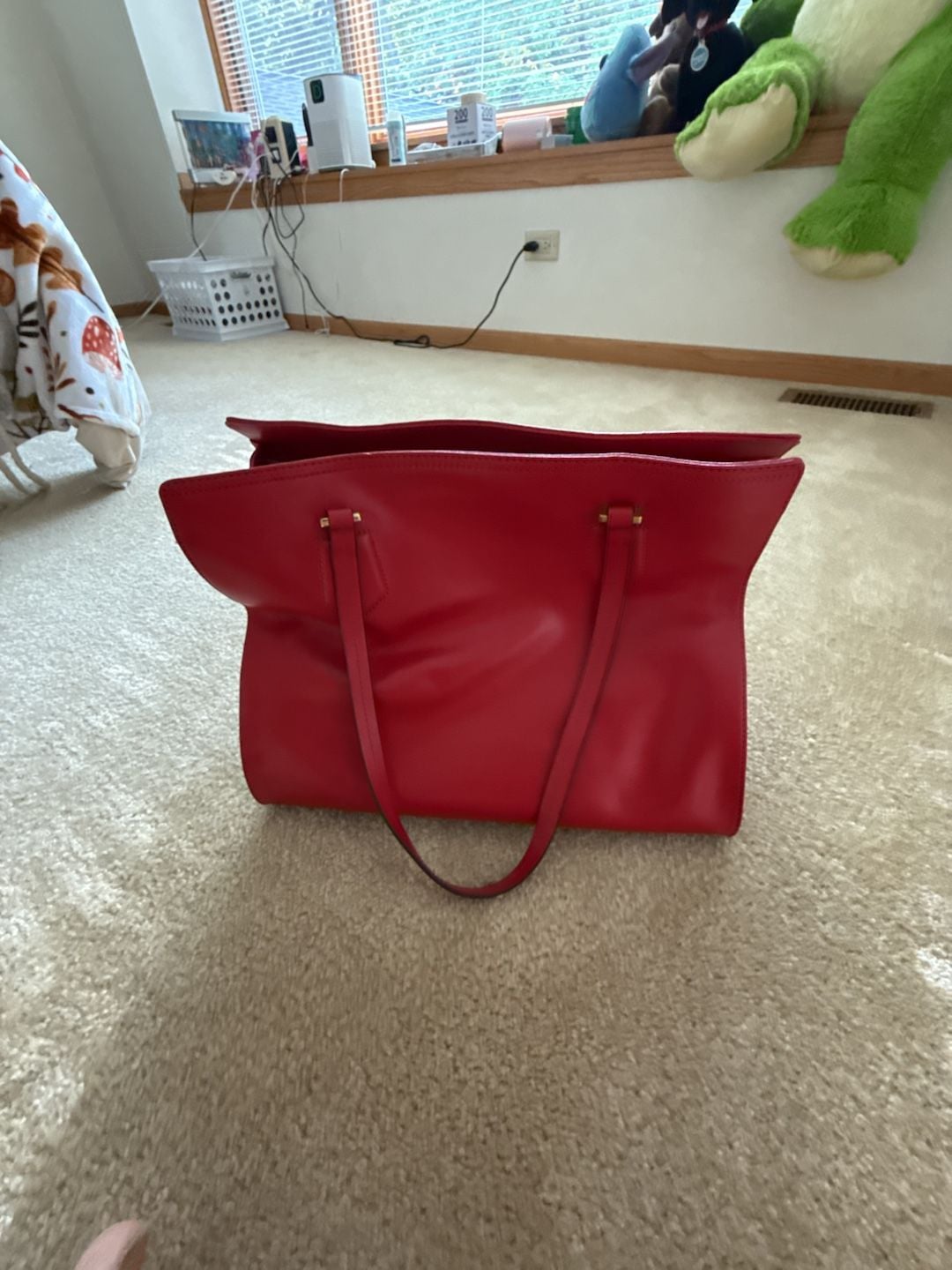 Lauren Ralph Lauren Tote Bag Red Leather 3